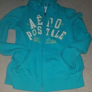 Teal blue aeropostale hoodie